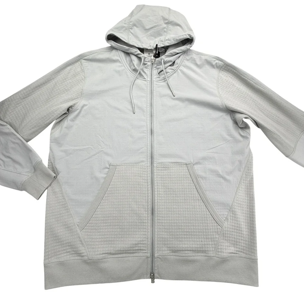 Adidas Reigning Champ Hoodie Mens 2XL Gray Full Zip Hooded Fleece Stretch NWT